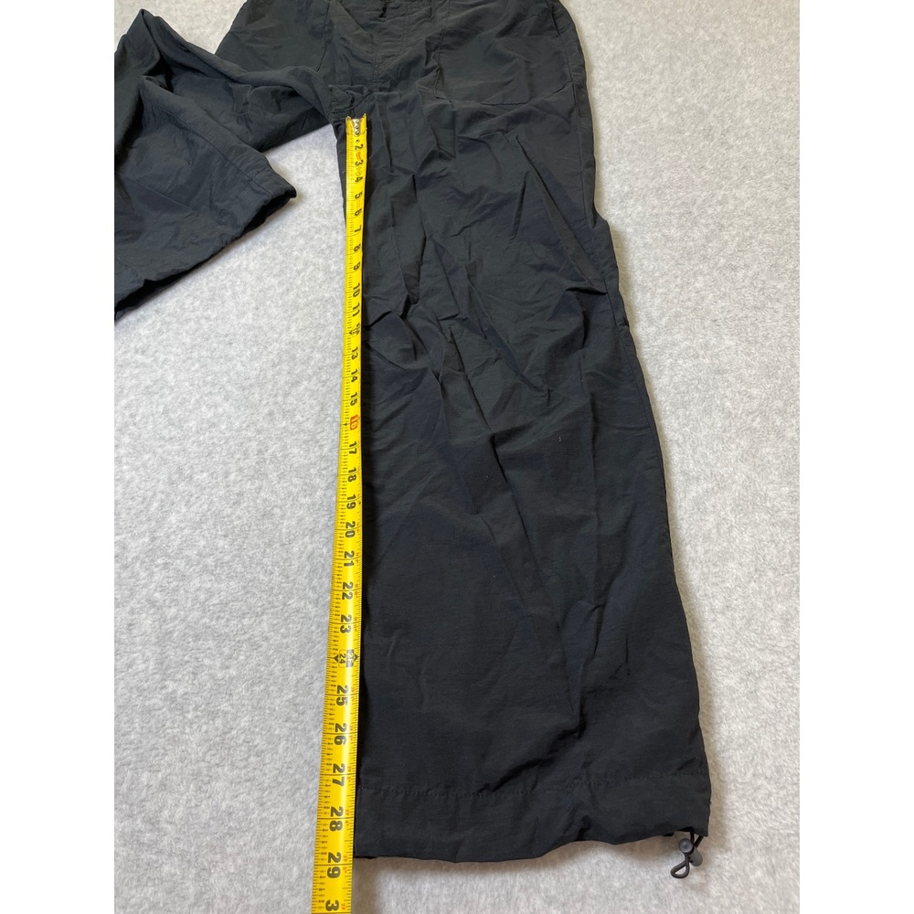 Y2K Aeropostale Black Parachute Pants Bungee Hem Utility Cargo Baggy Joggers XS - Picture 7 of 12